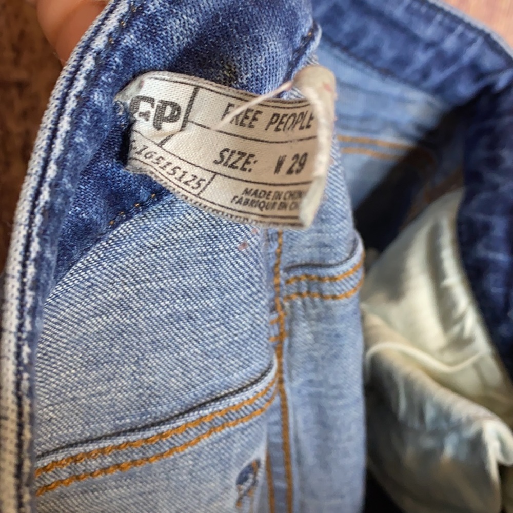 FREE PEOPLE button fly high rise skinny jeans 29 boho denim - Picture 7 of 8